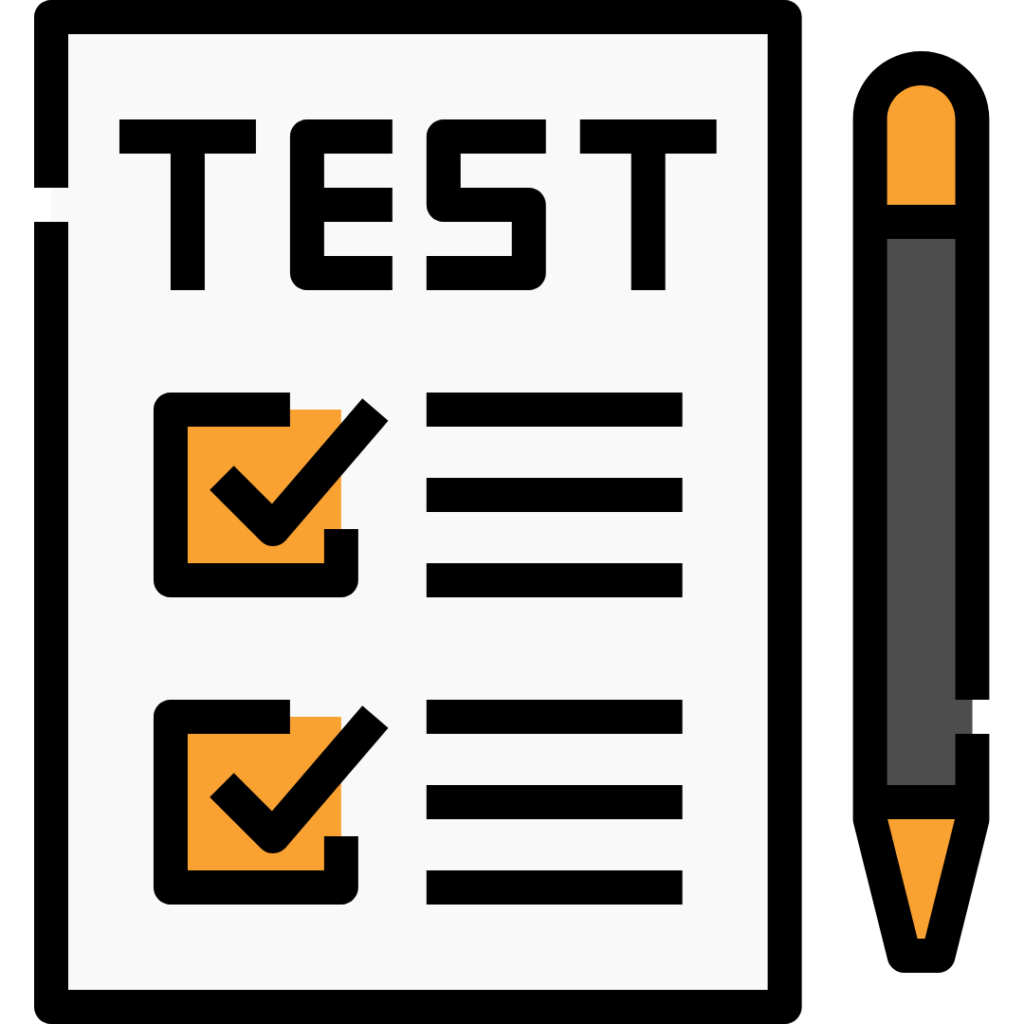 Een plaatje met een document met als titel test en een pen ernaast