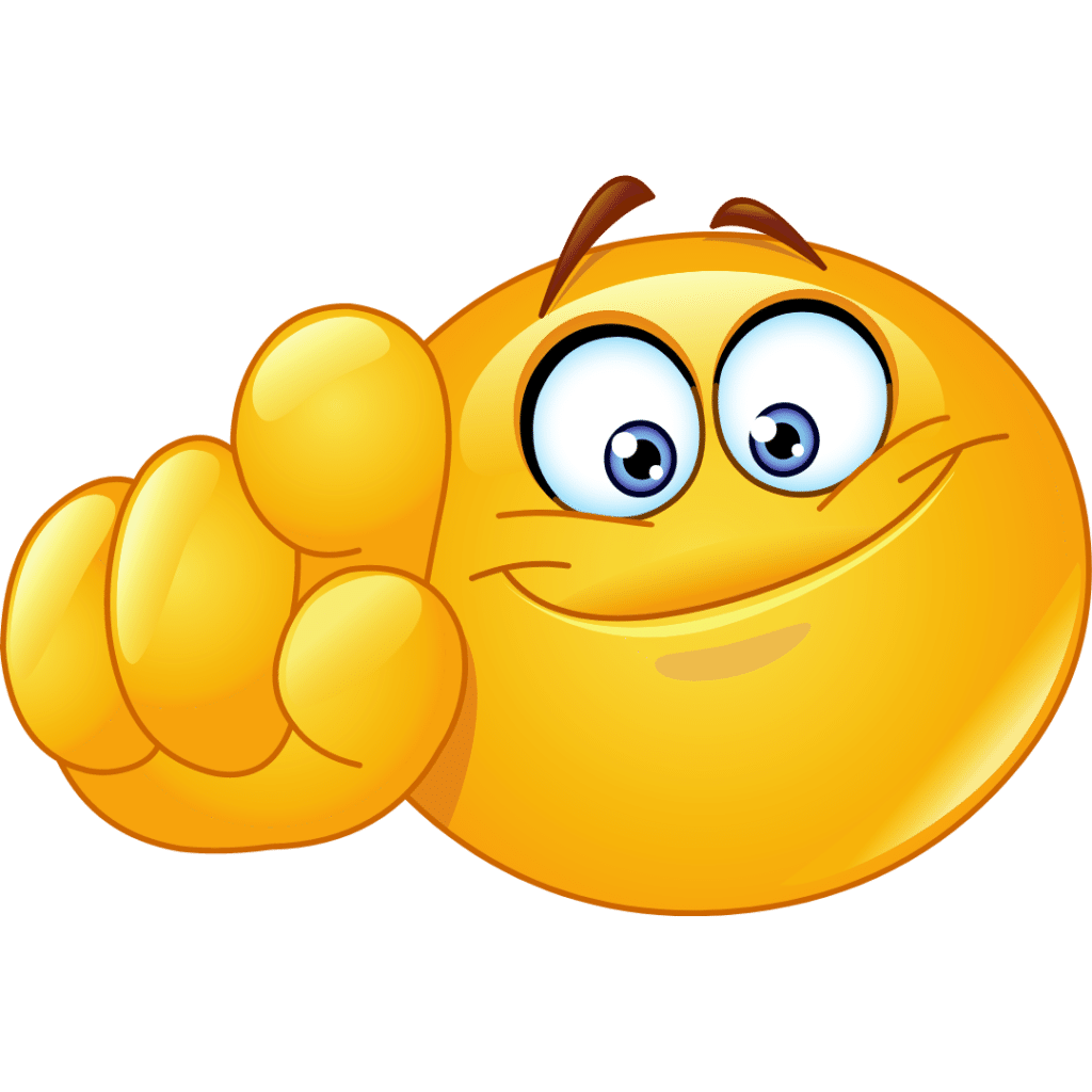 Zelfvertrouwen: Een glimlachende emoticon die naar je wijst